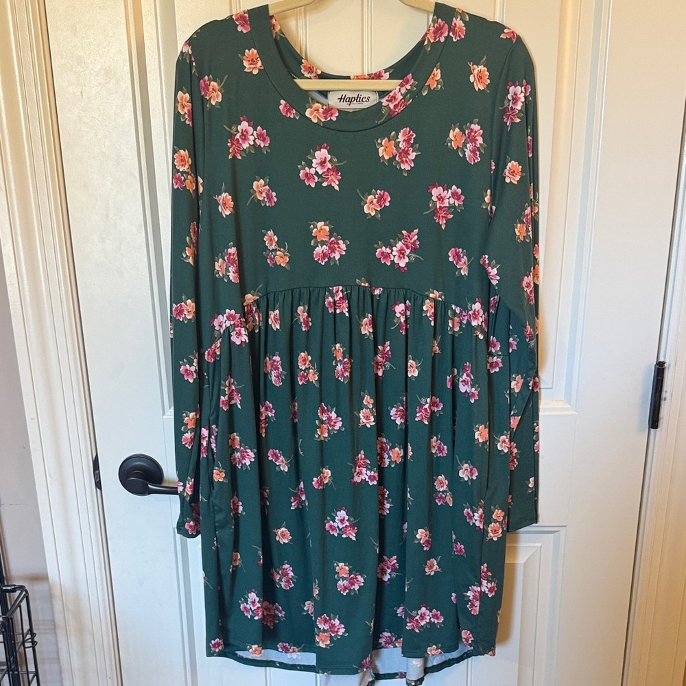 Haptics Green Floral Print Casual Dress